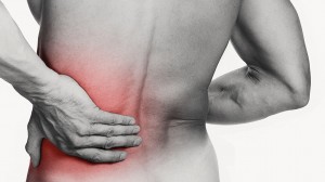 man with low back pain from auto accident
